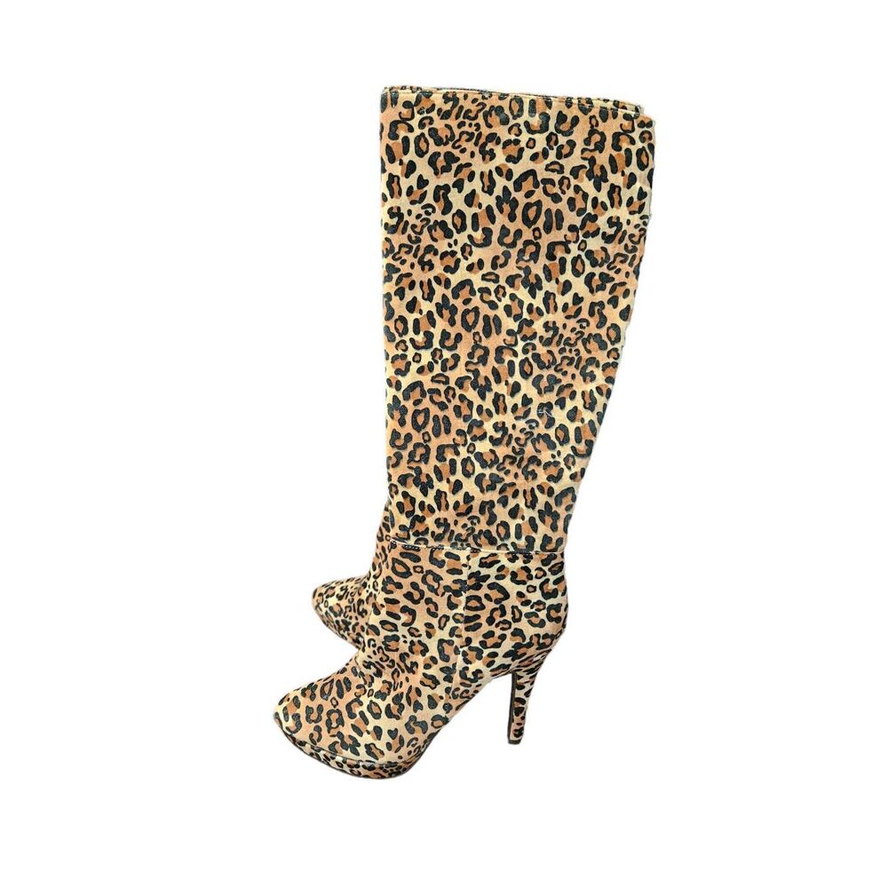Worthington Leopard Print Heeled Boots size 8  Animal Womens - Picture 5 of 10